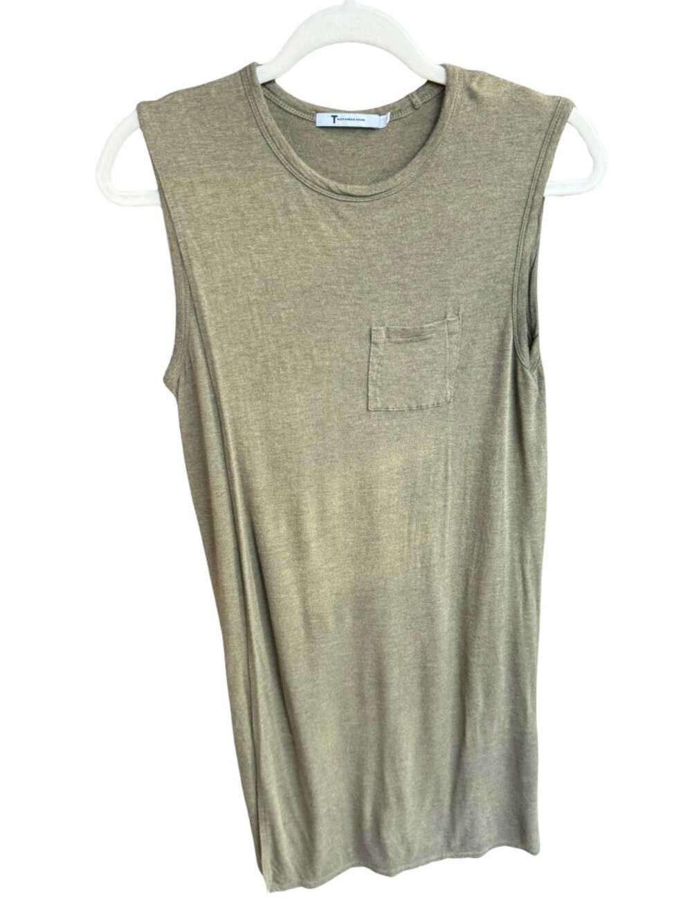 T by Alexander Wang Olive Jersey Tank Dress M